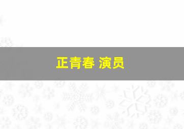 正青春 演员